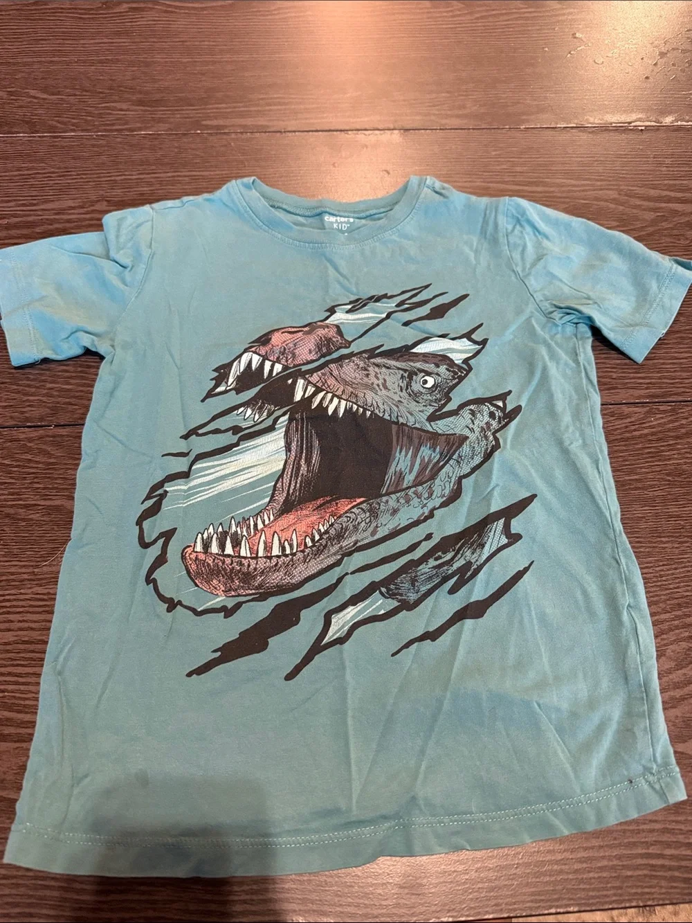 Carter's Light Blue Shark Ripped Graphic Tee